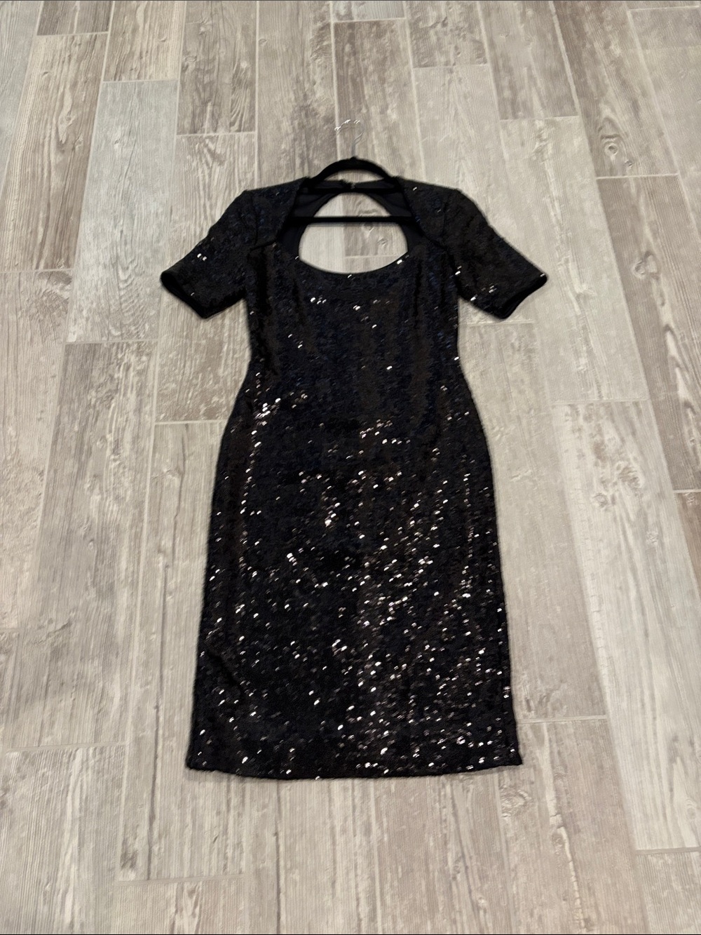 Black Sequin Cocktail Dress with Keyhole Back (Laundry by Shelly Segal)